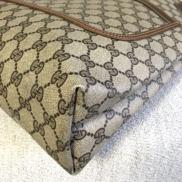 Authentic Gucci brown monogram coated canvas tote bag - Picture 13 of 16